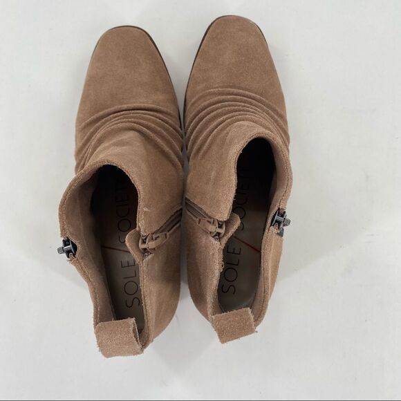 SOLE SOCIETY Suede Tan Ankle Boots - Picture 9 of 11